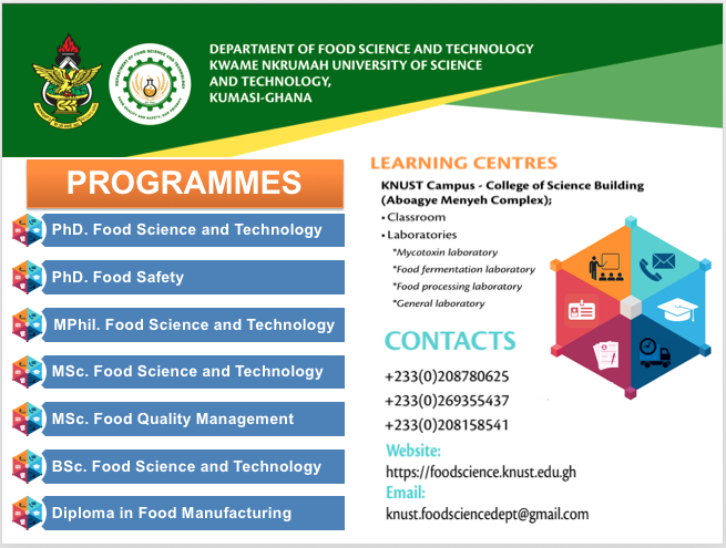 PROGRAMMES IN FOOD SCIENCE AND TECHNOLOGY