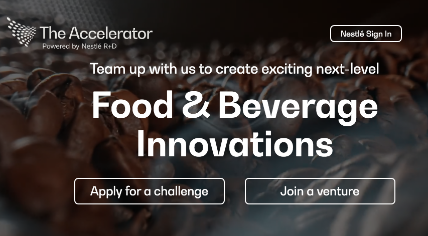 THE ACCELERATOR -FOOD & BEVERAGE INNOVATIONS  apply for a challenge