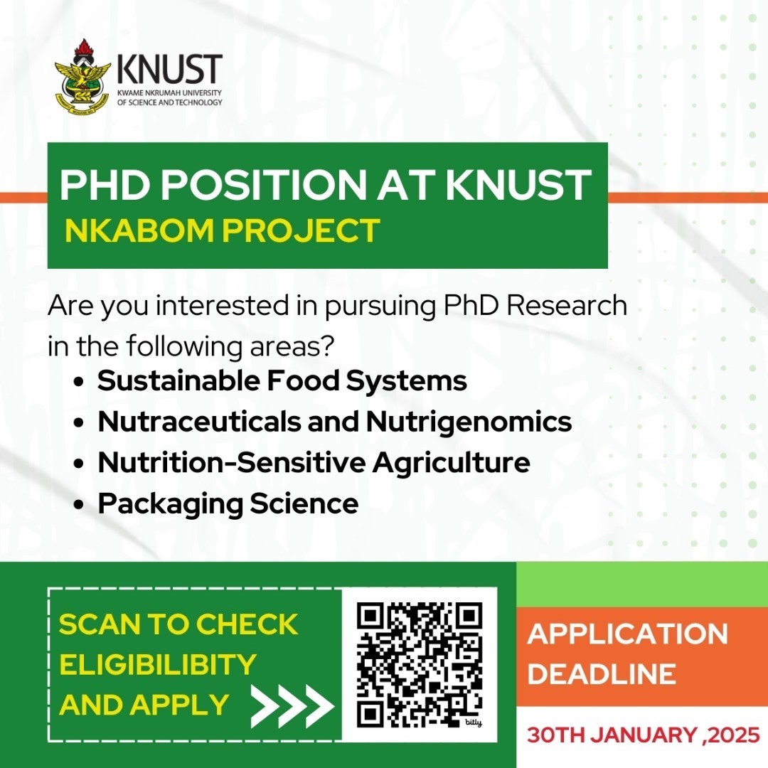 PhD Opportunity at KNUST Nkabom Project